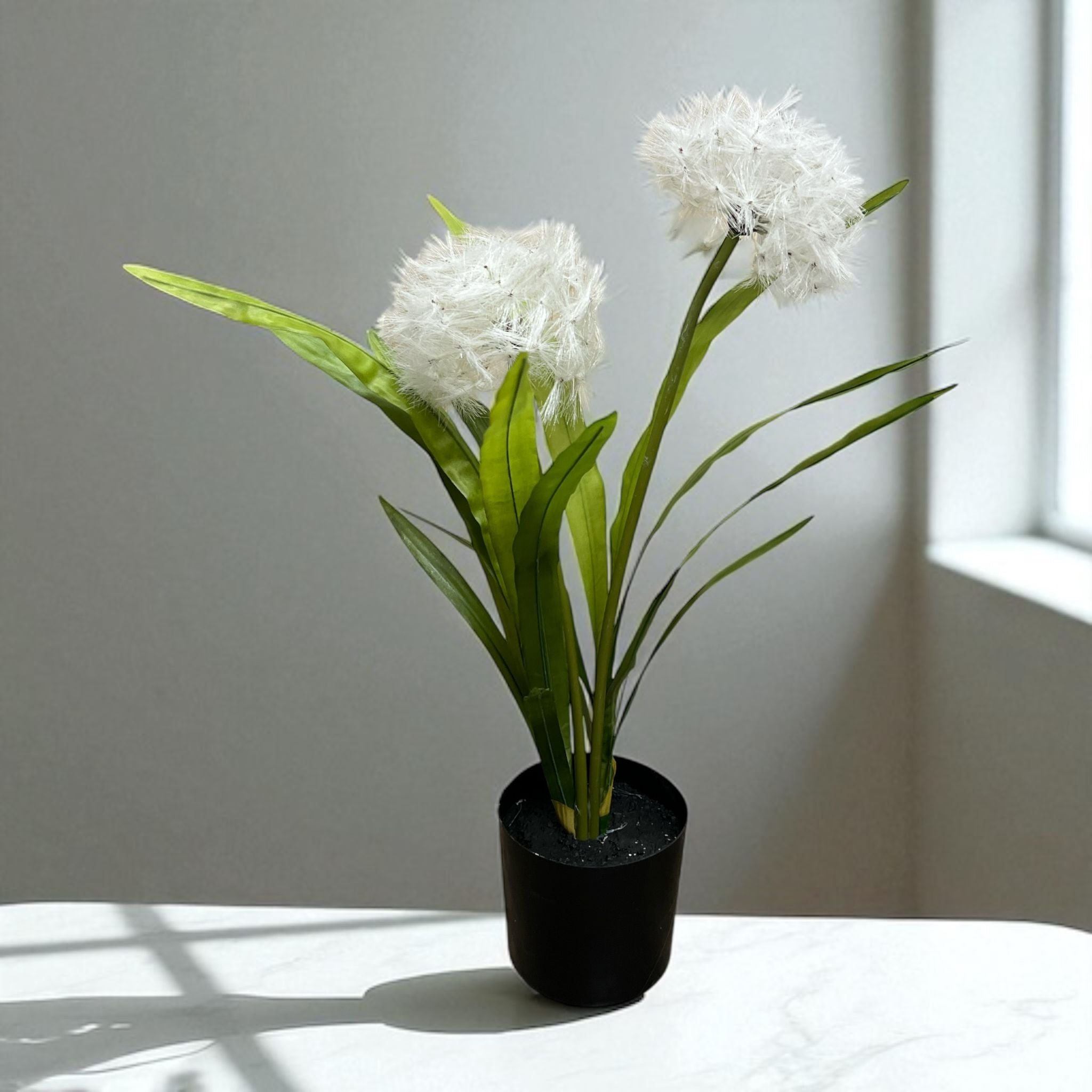 60cm Real Touch Potted Artificial Dandelion – Faux Flower Plant for Home & Office Decor Aplant1199