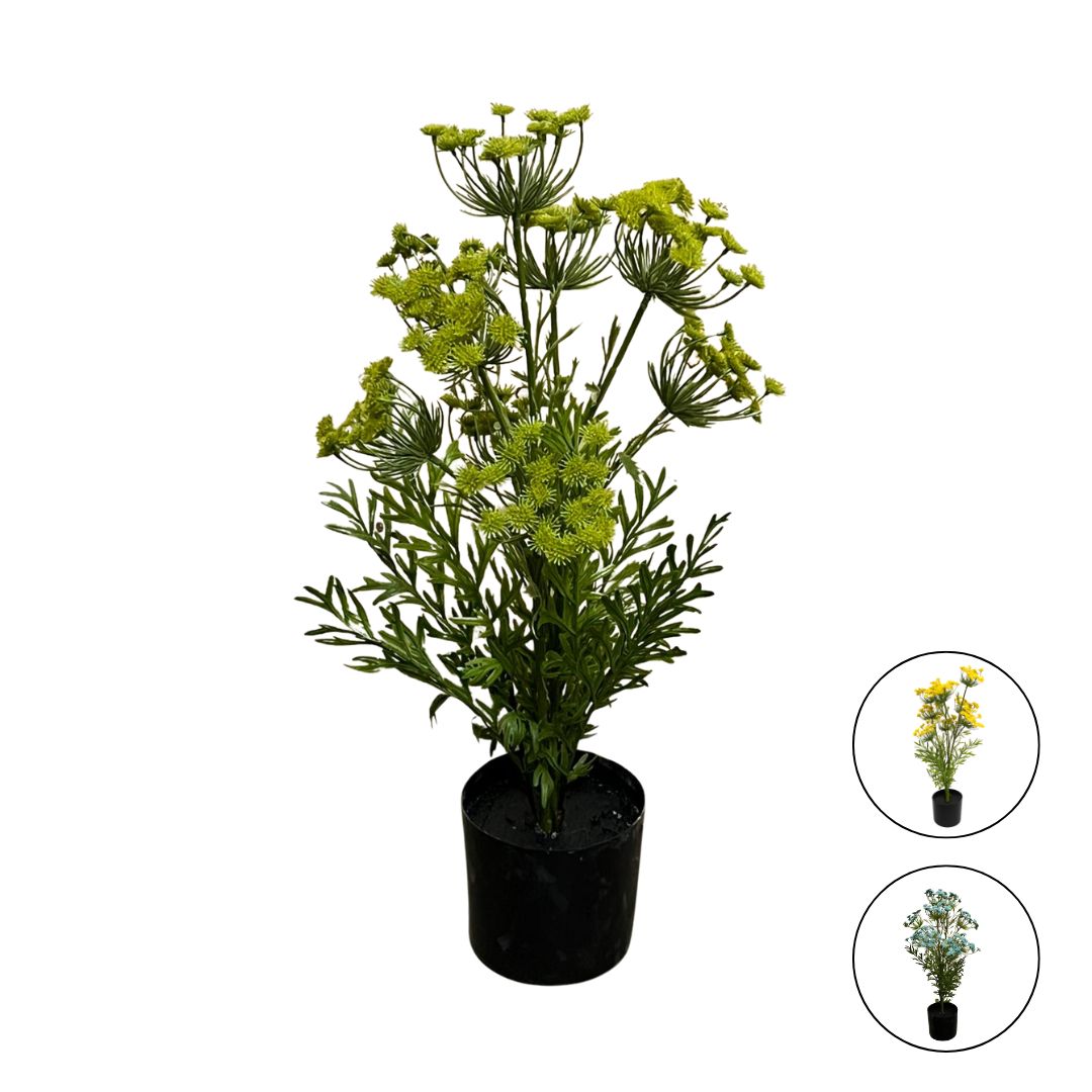 60cm Real Touch Potted Artificial Yarrow Plant – Faux Flower Plant for Home & Office Decor Aplant1200