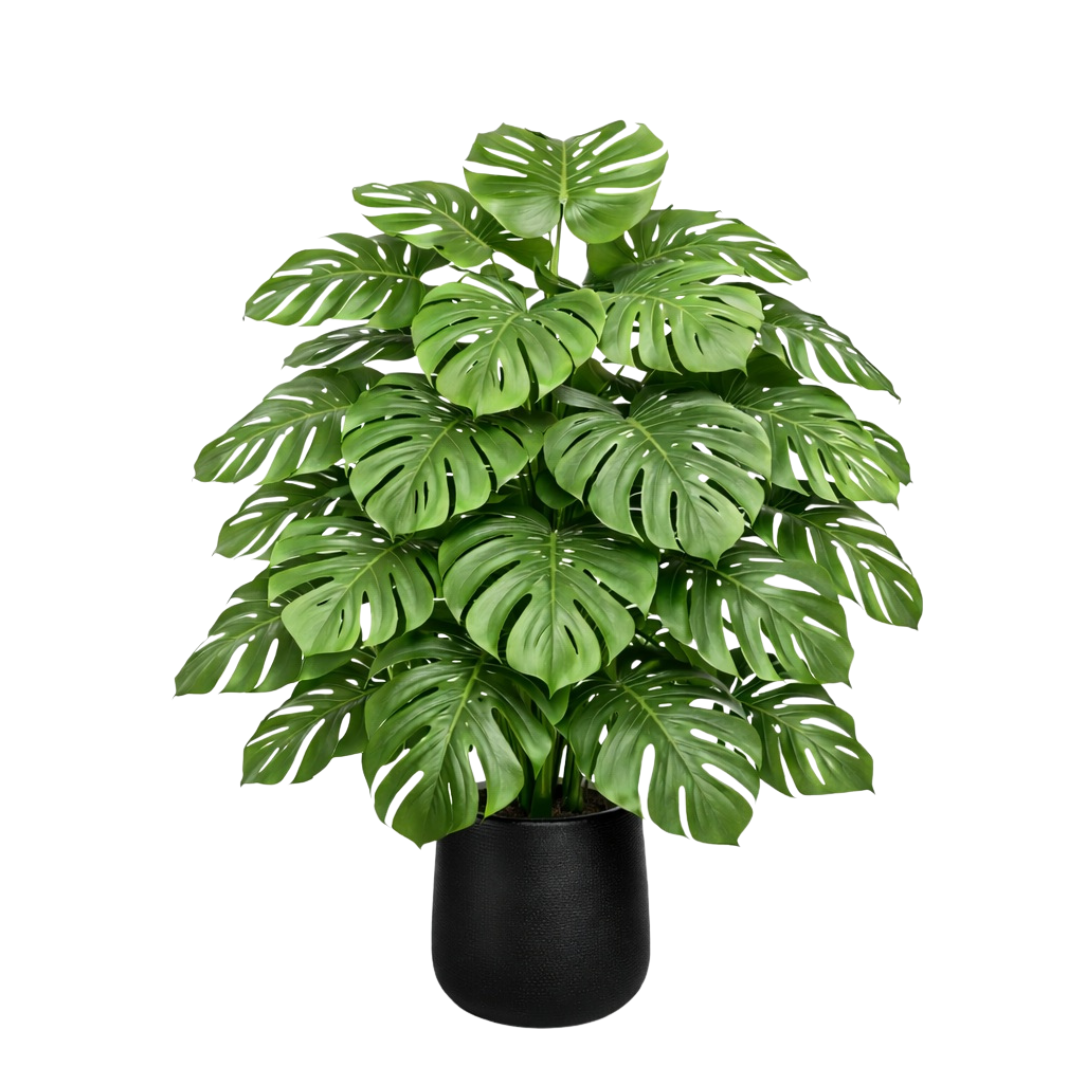 110cm Artificial Monstera Plant in a Black Pot
