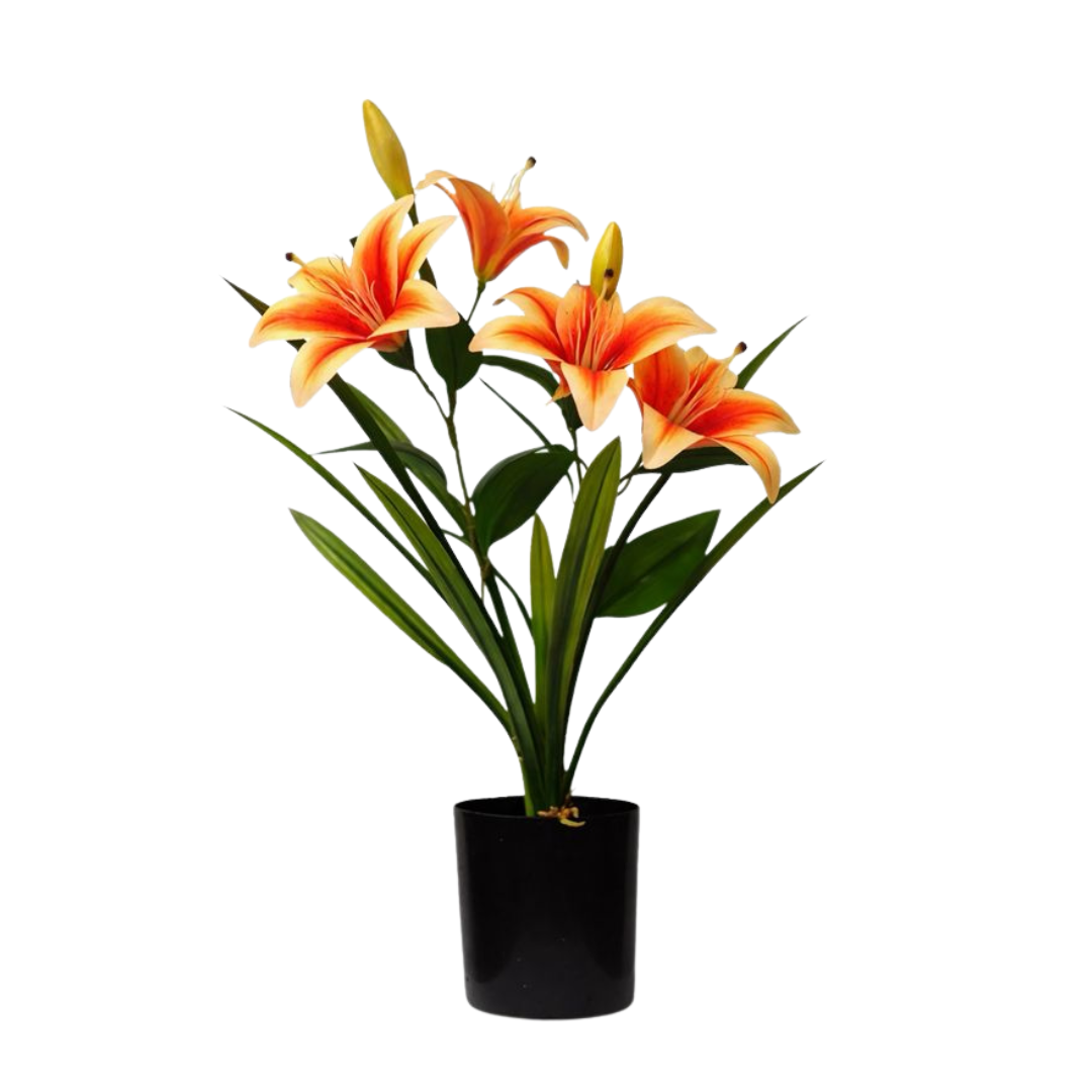 65cm Artificial lily plant in black pot