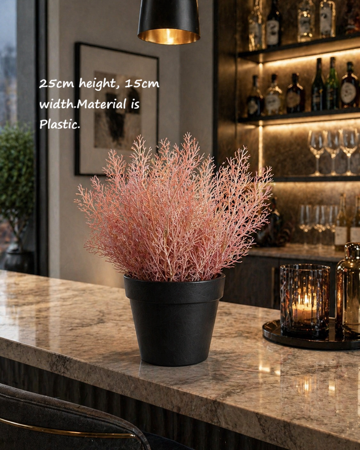 25cm Artificial Plant in a Black Plastic Pot | Artificial Plants | Small Faux Plants