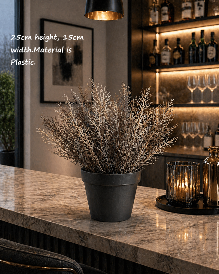 25cm Artificial Plant in a Black Plastic Pot | Artificial Plants | Small Faux Plants