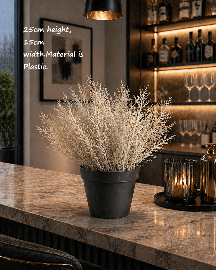 25cm Artificial Plant in a Black Plastic Pot | Artificial Plants | Small Faux Plants