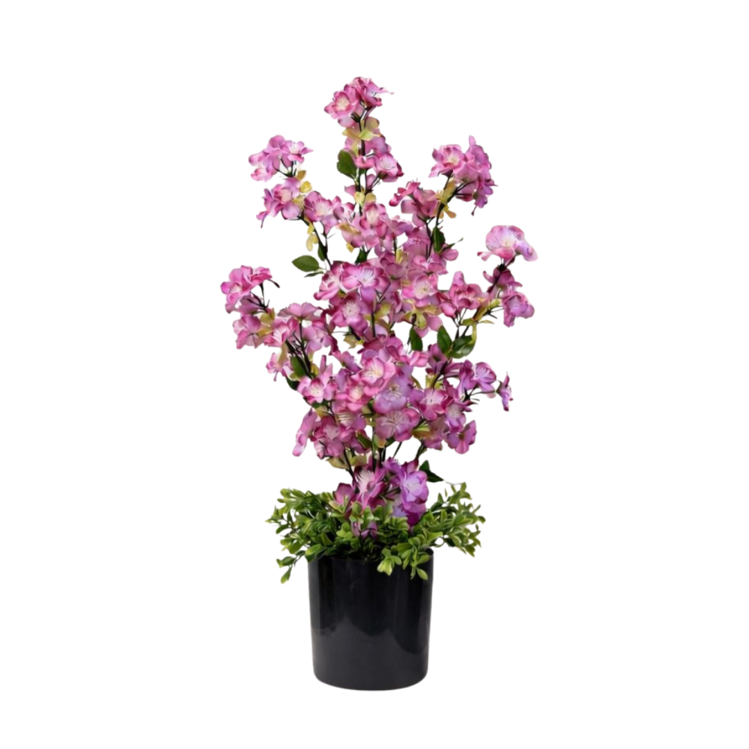 60cm Premium Artificial Pink Flower in Black Pot