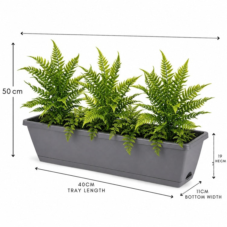 30cm Artificial Plant Raphis Palm in a plastic planter pot