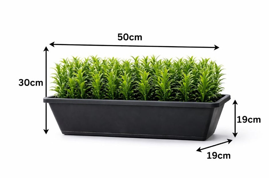 Artificial Raphis Palm plant, 30cm tall, in a plastic planter pot by Alton Flowers, perfect for indoor decorative use.