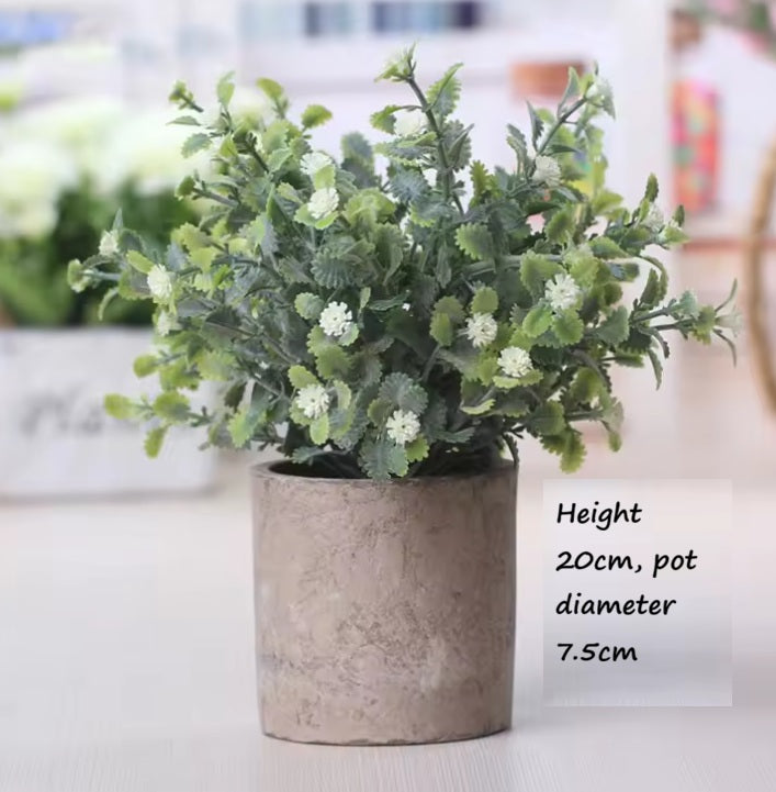 20cm Mini Artificial Potted Green Plants Table Decor Home and Office