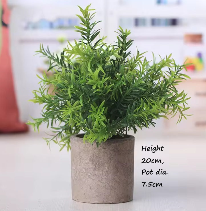 20cm Mini Artificial Potted Green Plants Table Decor Home and Office