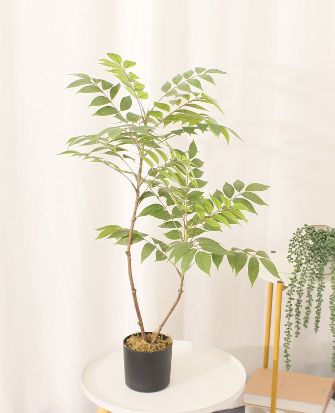 85cm Artificial Wisteria Foilage Bush Tree in Black Pot