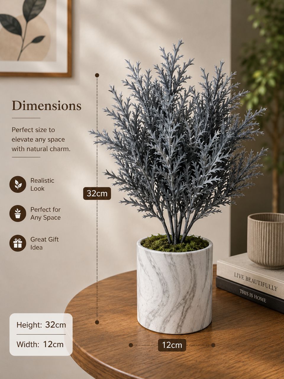 32cm Artificial Plant in Ceramic Vase Home and Office Decor