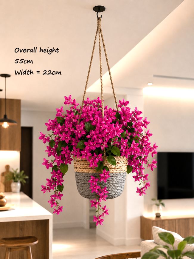 Artificial Bougainvillea Hanging Basket – Vibrant Bloom for Contemporary Homes