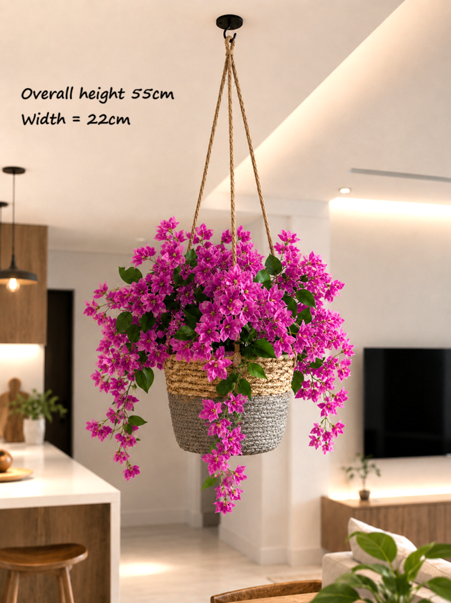 Artificial Bougainvillea Hanging Basket – Vibrant Bloom for Contemporary Homes