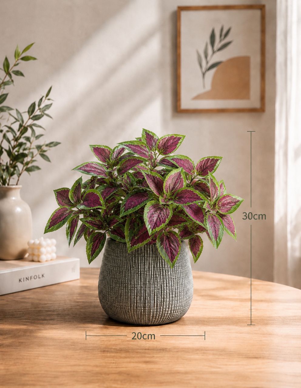 30cm Artificial Bush Leaves in Pot Home Office Garden Events
