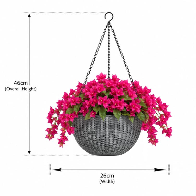 Artificial Bougainvillea Flower in Hanging Pot