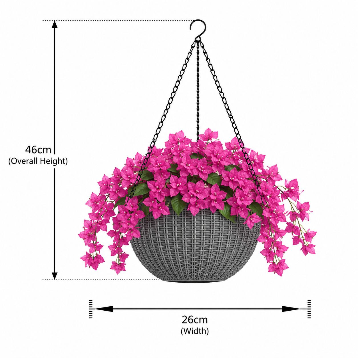 Artificial Bougainvillea Flower in Hanging Pot