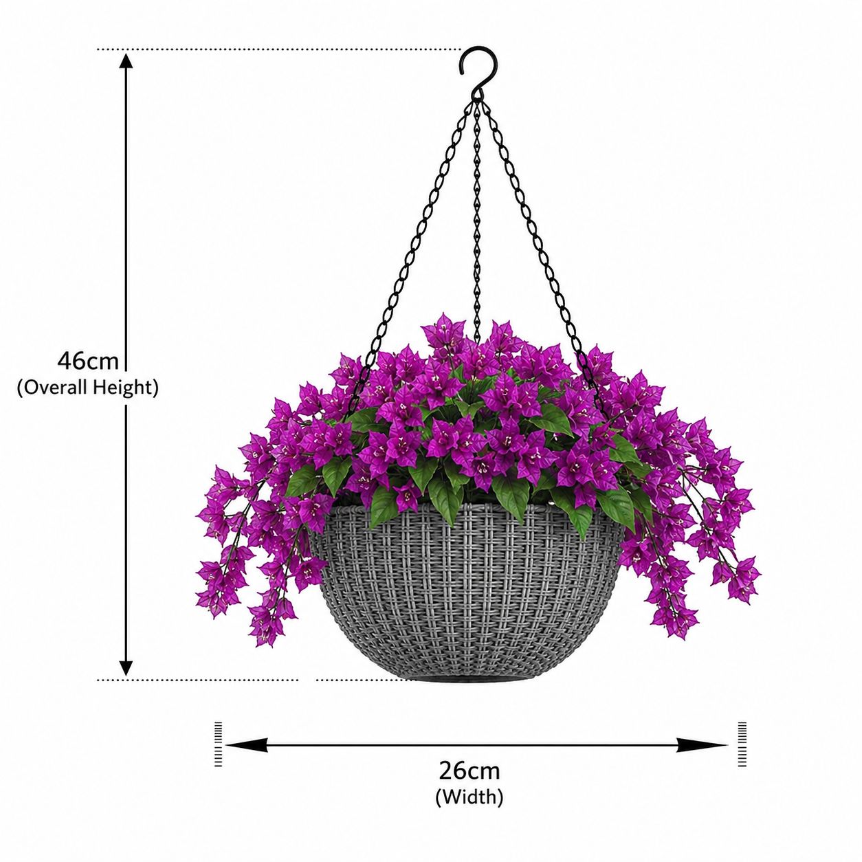 Artificial Bougainvillea Flower in Hanging Pot