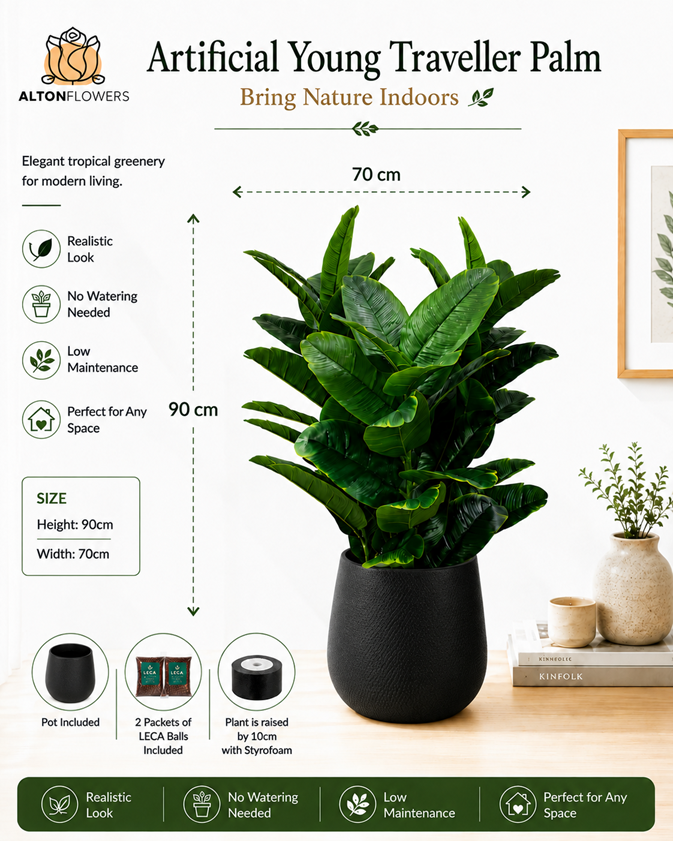 90cm Artificial YoungTraveller  Plant,  home decor, events, garden