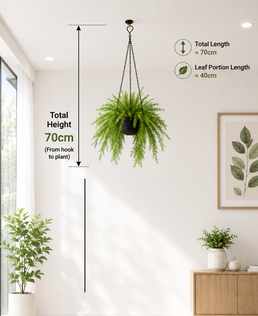 Artificial Hanging Fern Plant 70cm Aplant1331-1