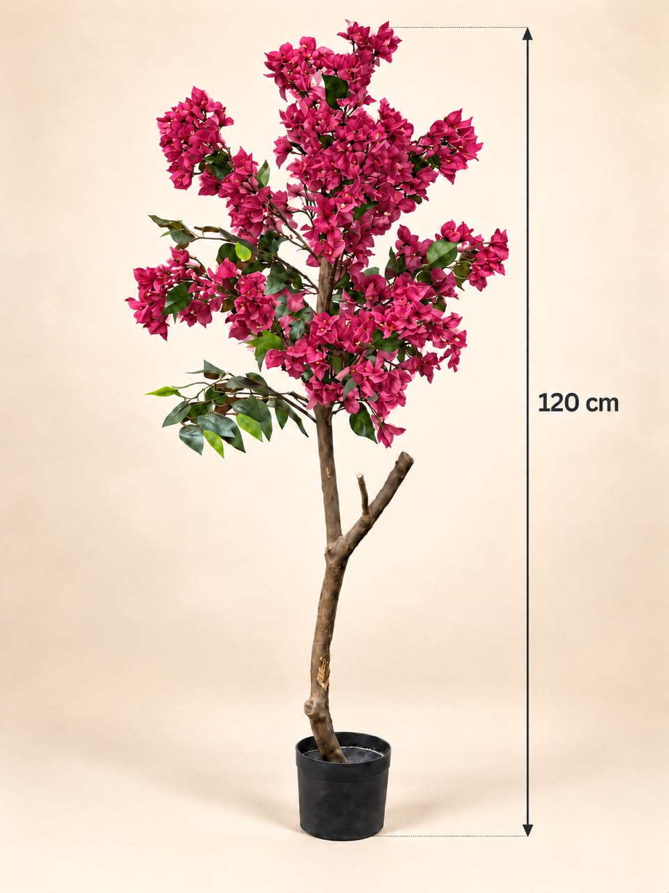120cm Premium Artificial Bougainvillea Tree | Realistic Pink Blossom Tree | Indoor Office, Hotel & Home Décor | Ready to Display