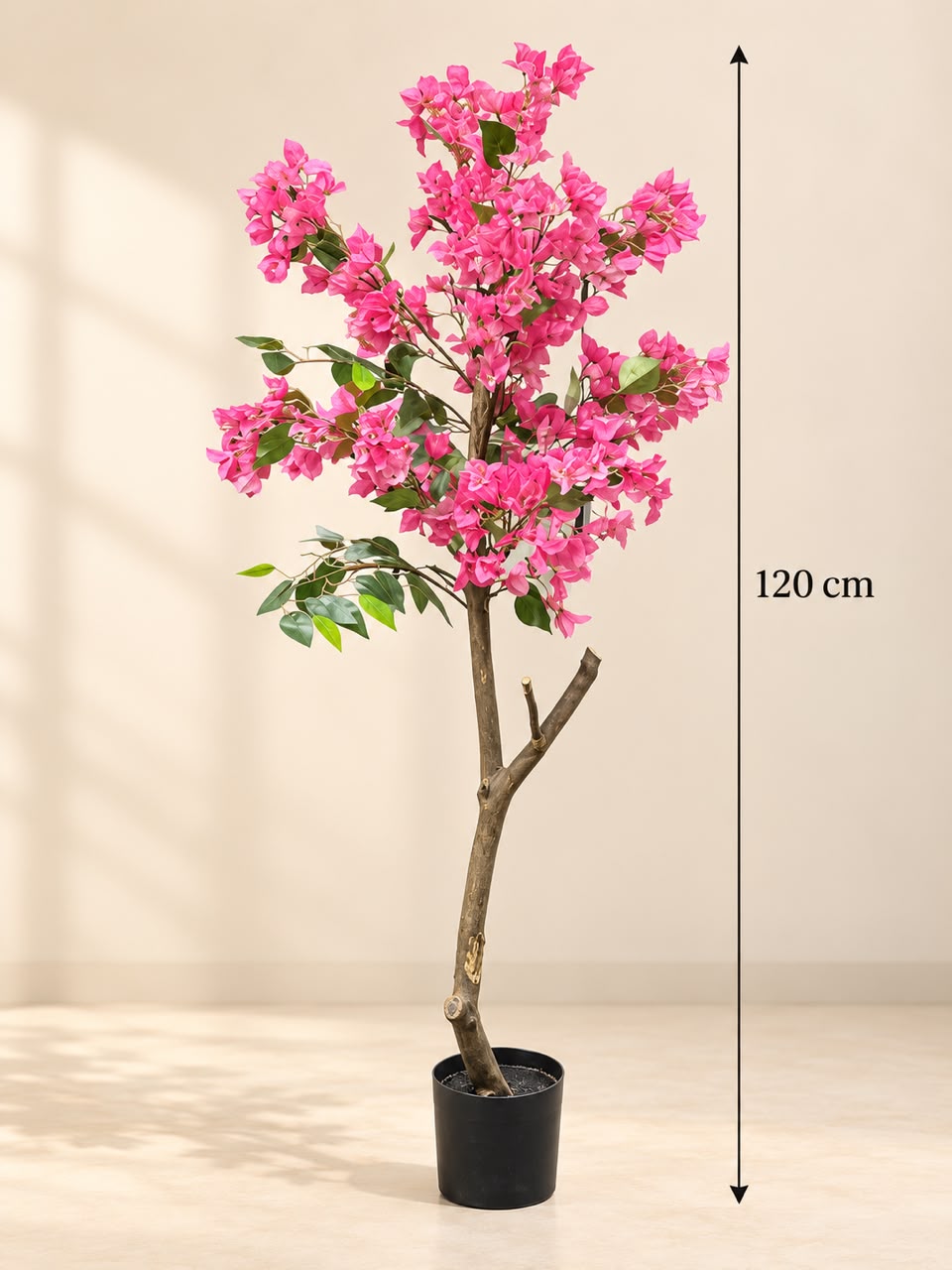 120cm Premium Artificial Bougainvillea Tree | Realistic Pink Blossom Tree | Indoor Office, Hotel & Home Décor | Ready to Display