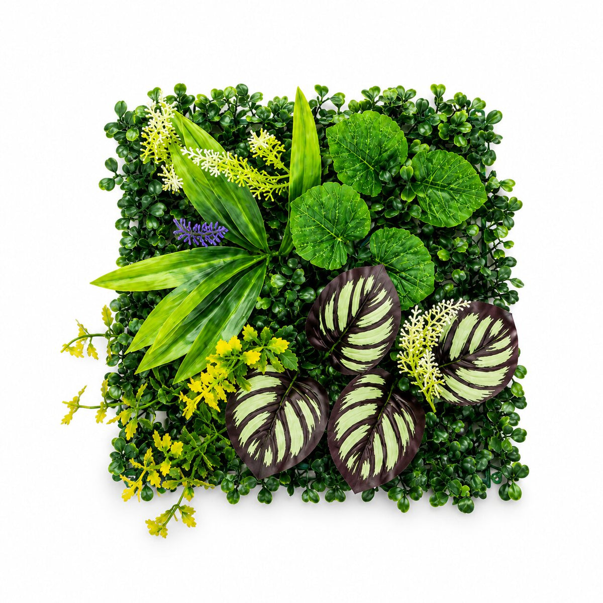 Artificial Green Wall Panel 25x25cm UV Treated | Milan Mix | Indoor & Outdoor Vertical Garden Aplant1442-C01