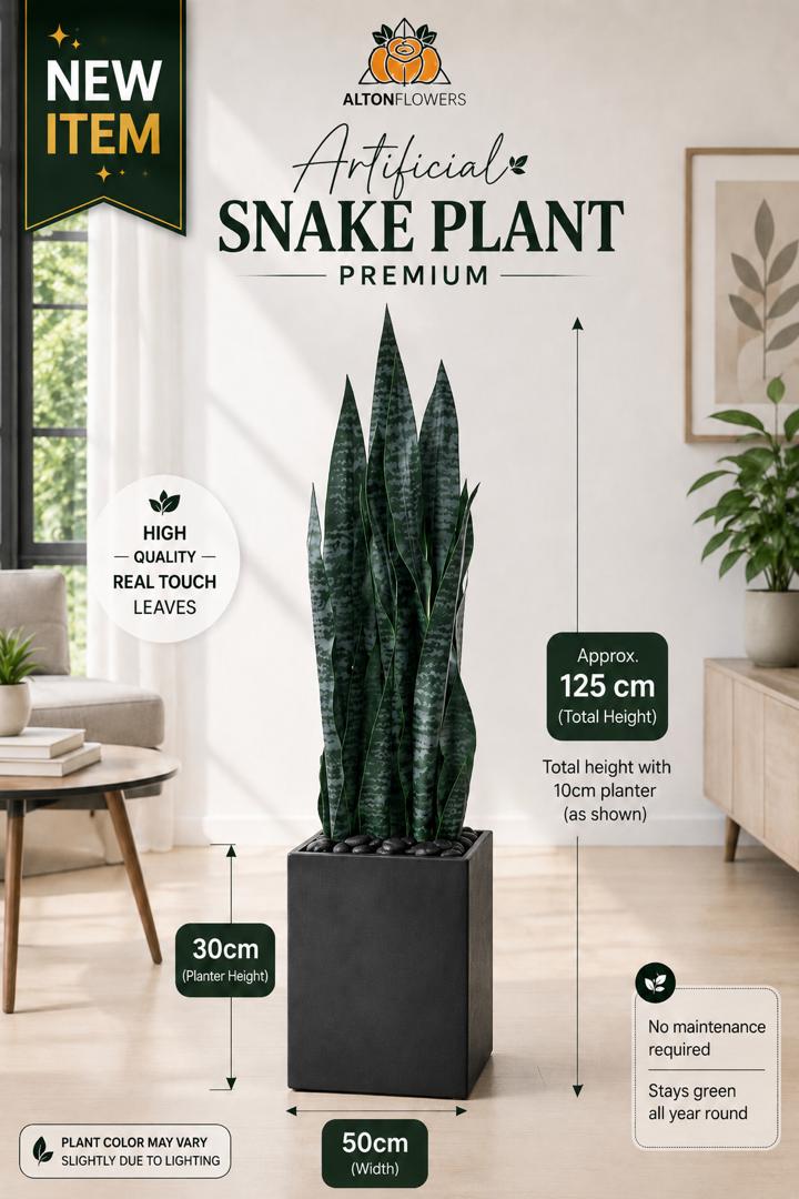 125cm Artificial Snake Plant Premium for Home, Office and Garden Decoration