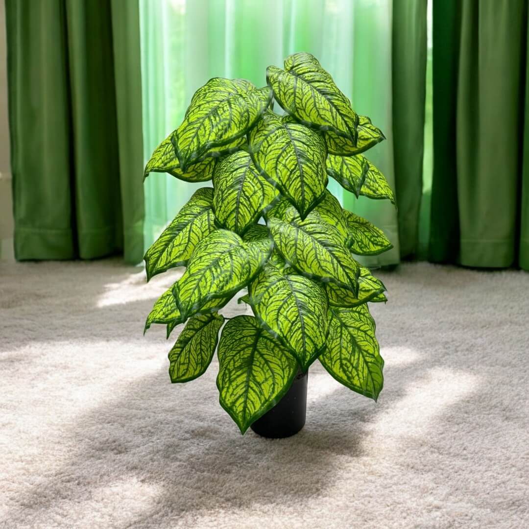 75cm Artificial Fittonia Nerve Plant | Potted Faux Yellow Vein Mosaic Bush