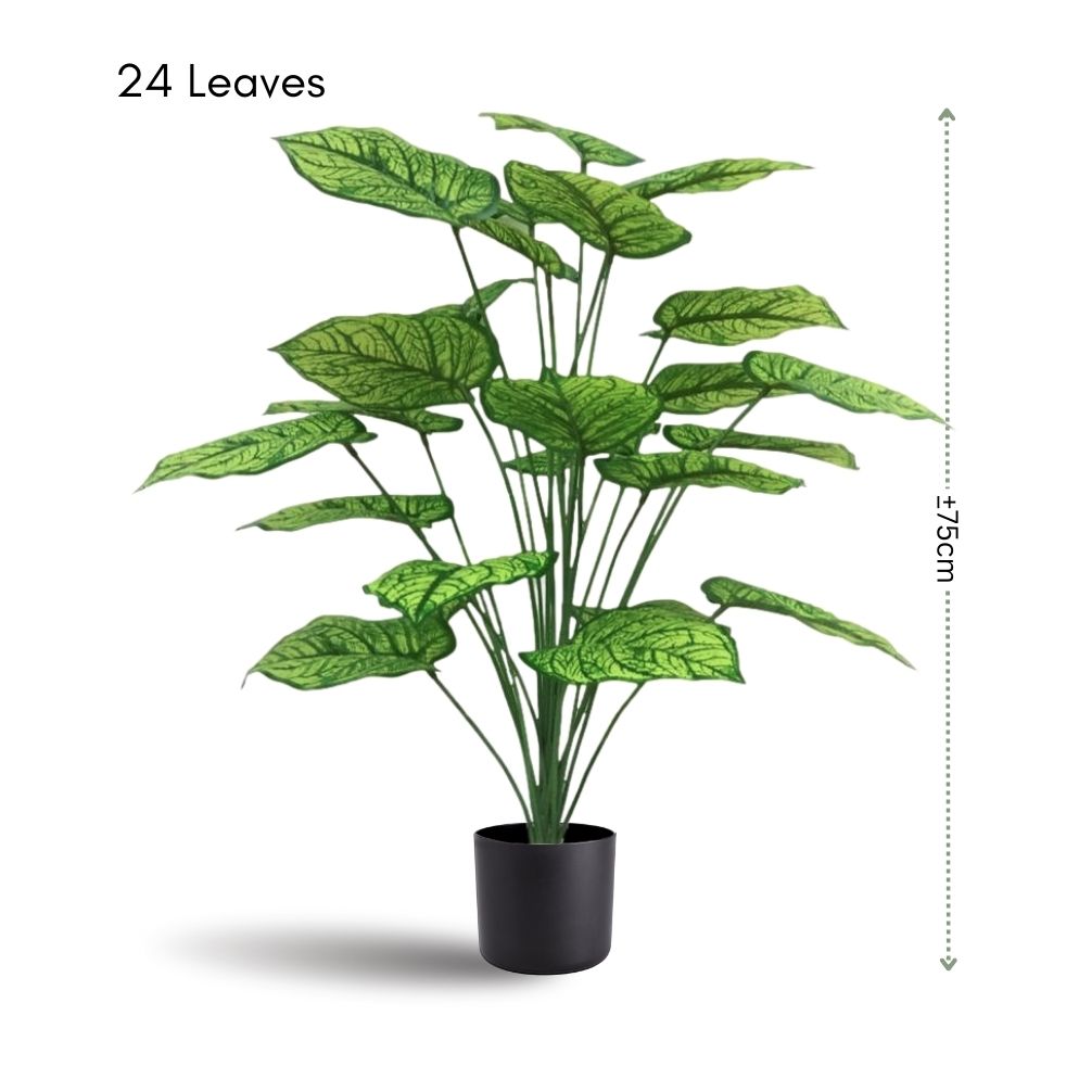 75cm Plant Yellow Vein Nerve x24 leaves artificial Aplant423a