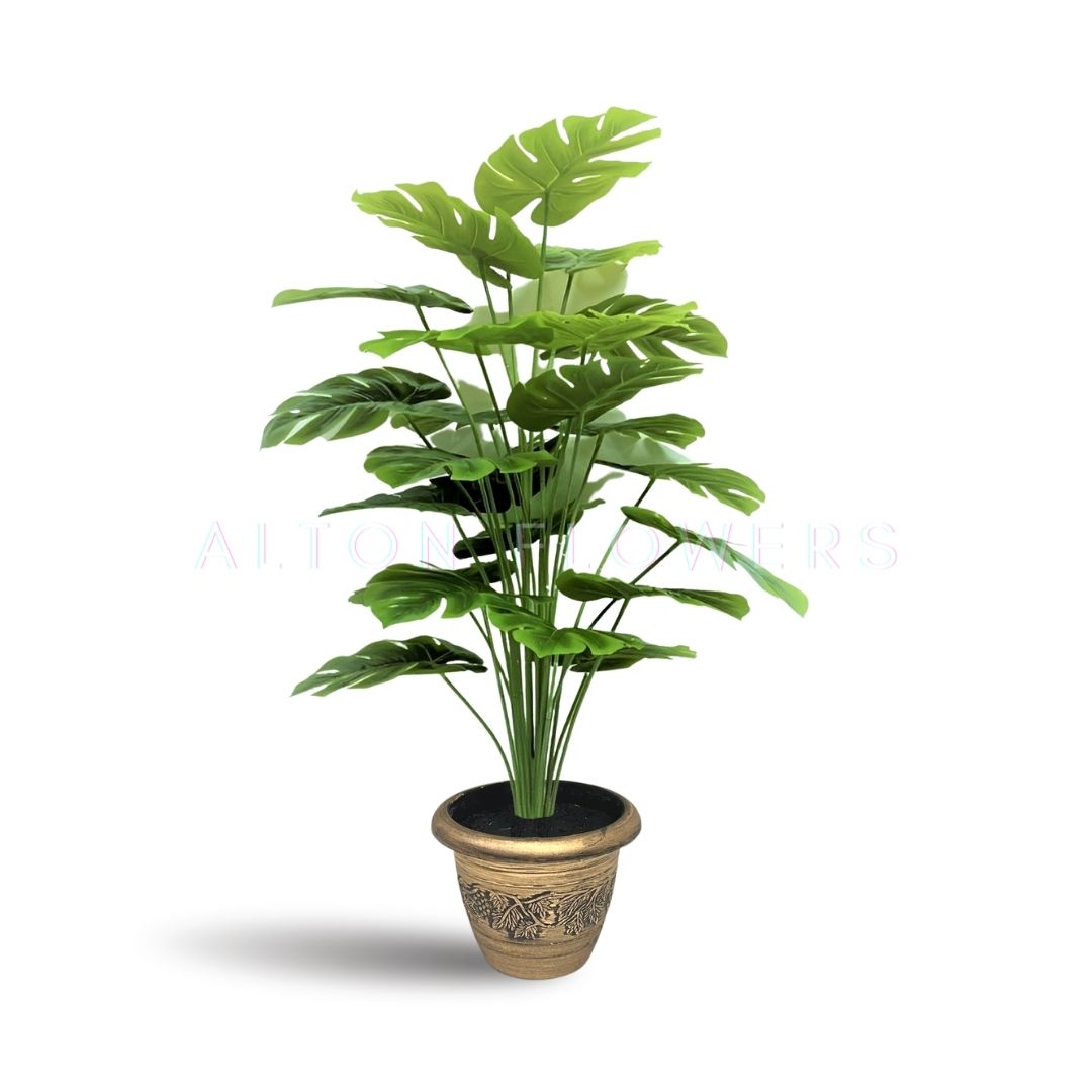 75cm Artificial Plant (24 Leaves) Monstera Swiss Cheese Plant Philodendron Aplant436