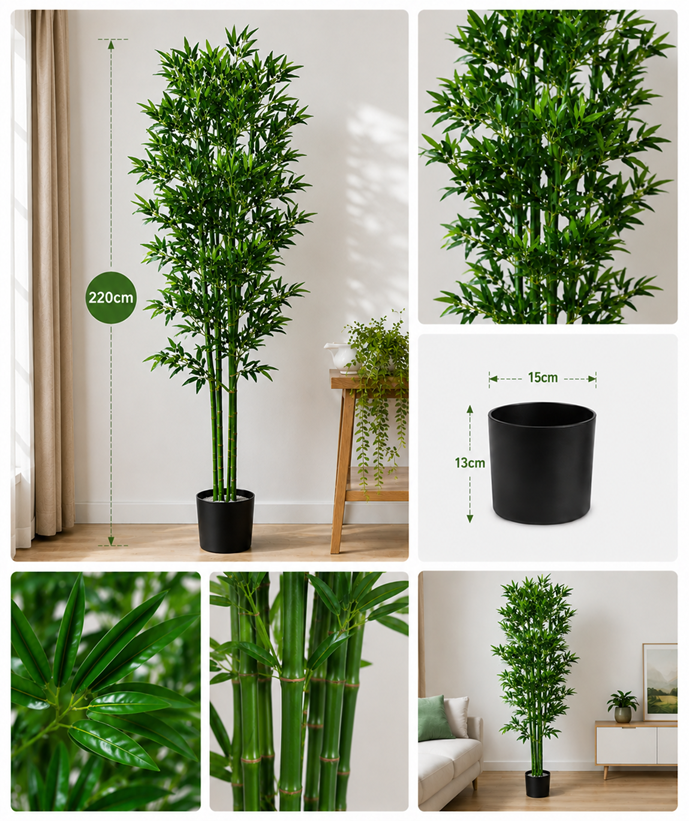 180cm Plant Bamboo Natural Trunks x4  (Artificial)