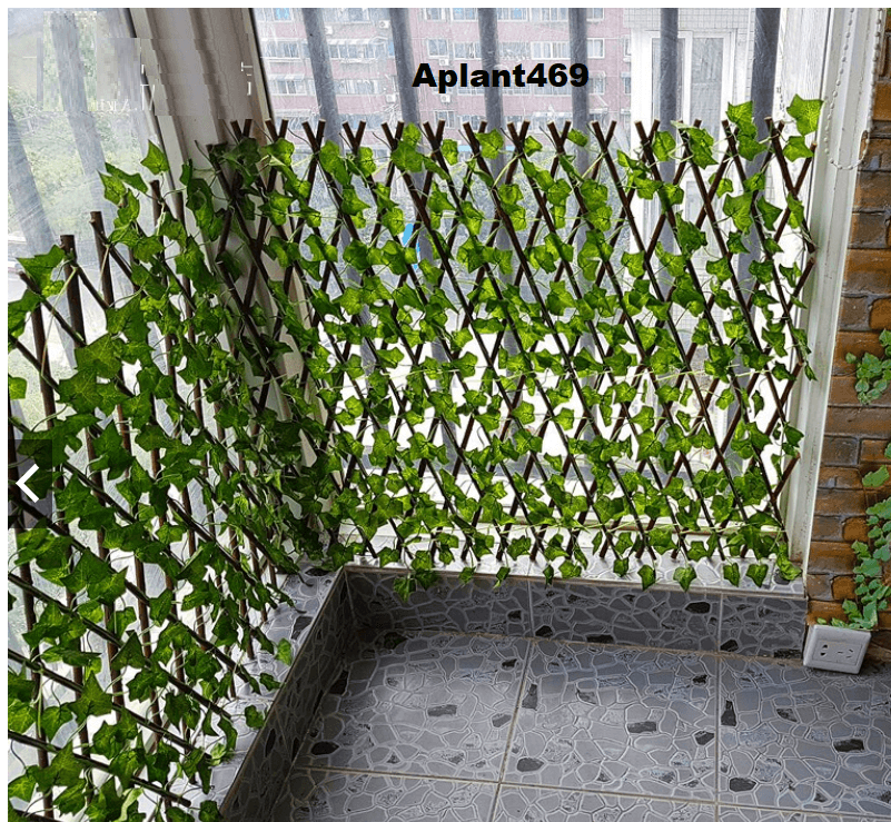 Expandable Artificial Foliage Willow Wood Trellis | Extendable Faux Fence Panel
