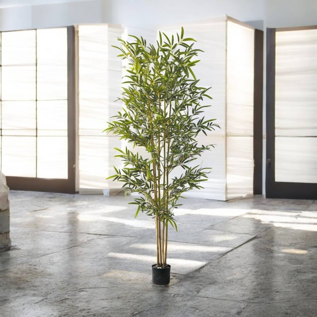 150cm Plant Bamboo w/  6 pcs.natural coloured trunks Artificial Aplant473