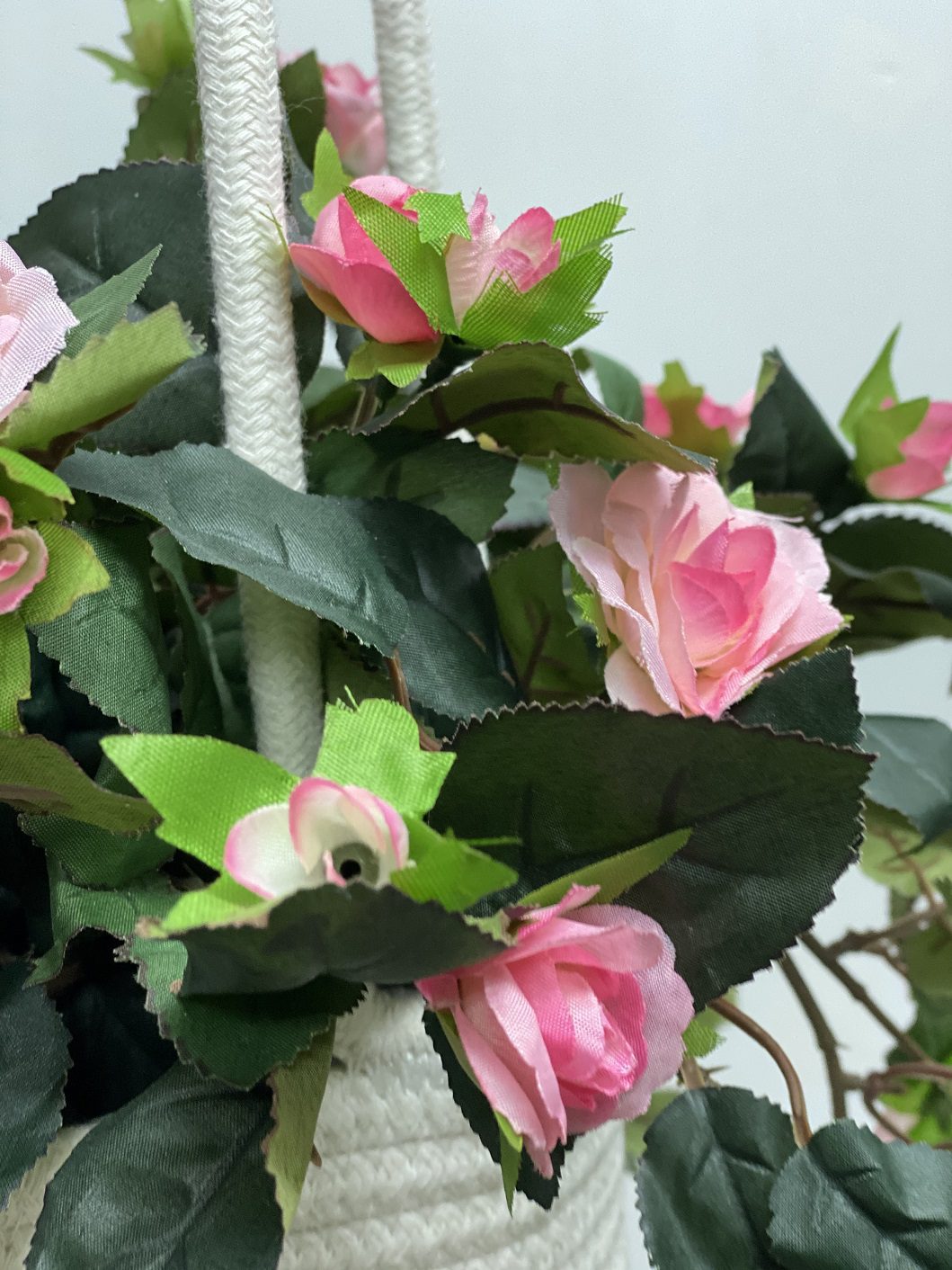 Hanging Plant Rose Bush Artificial with Pot, home decor, garden,events, Aplant942