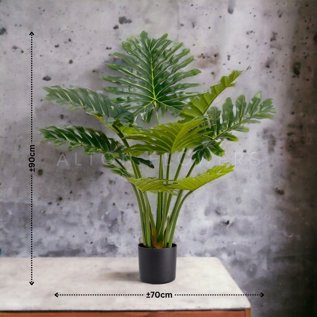 90cm tall Plant Philodendron Large leafs x 9 leaves,artificial, home decor Aplant662
