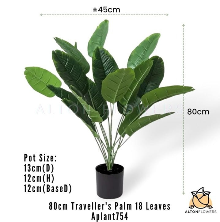 80cm Artificial Traveller's Palm Tree Faux Potted Plant Banana Artificial for Home Decor Garden Events Aplant754