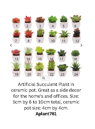 5-8cm Artificial Succulent Plant in Pot, 4 pcs random plant, home decor, office, garden. Aplant761