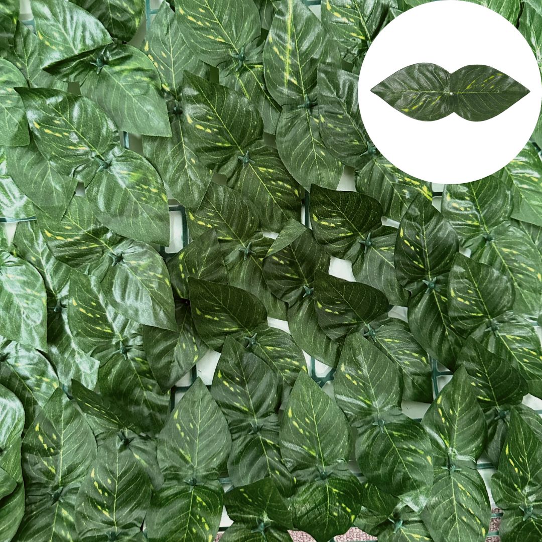 Leaf Screen Artificial Leaves Fence - Evergreen Hedge with Faux Leaves Fencing Panel for Outdoor, Backyard or Balcony Aplant814-8