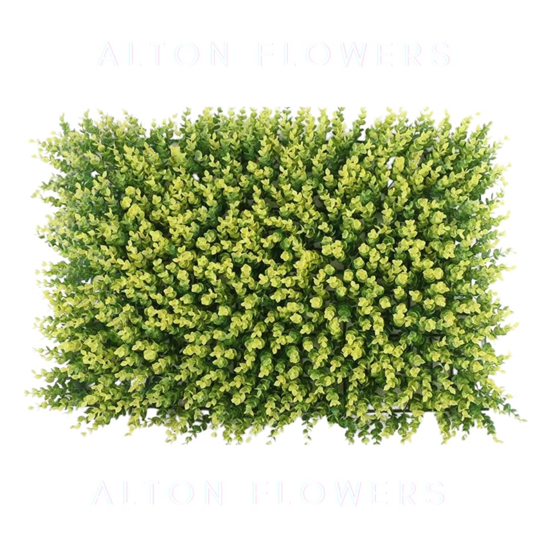 Artificial Greenery Panel Yellow Eucalyptus Wall Carpet Grass Plant Wall Backdrop Hanging Scenery Aplant914