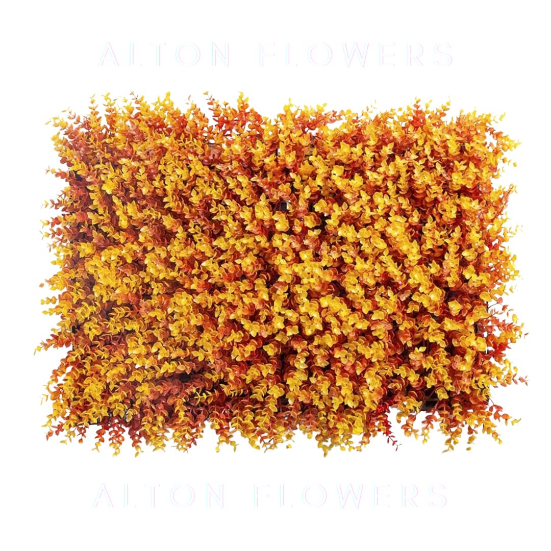 Artificial Greenery Panel Orange Eucalyptus Wall Carpet Grass Plant Wall Backdrop Hanging Scenery Aplant915