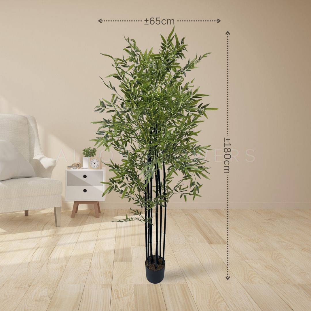 180cm [SG SELLER] Artificial Bamboo Potted Plants with Pot Faux Fake Bamboo Tree 180cm Aplant958