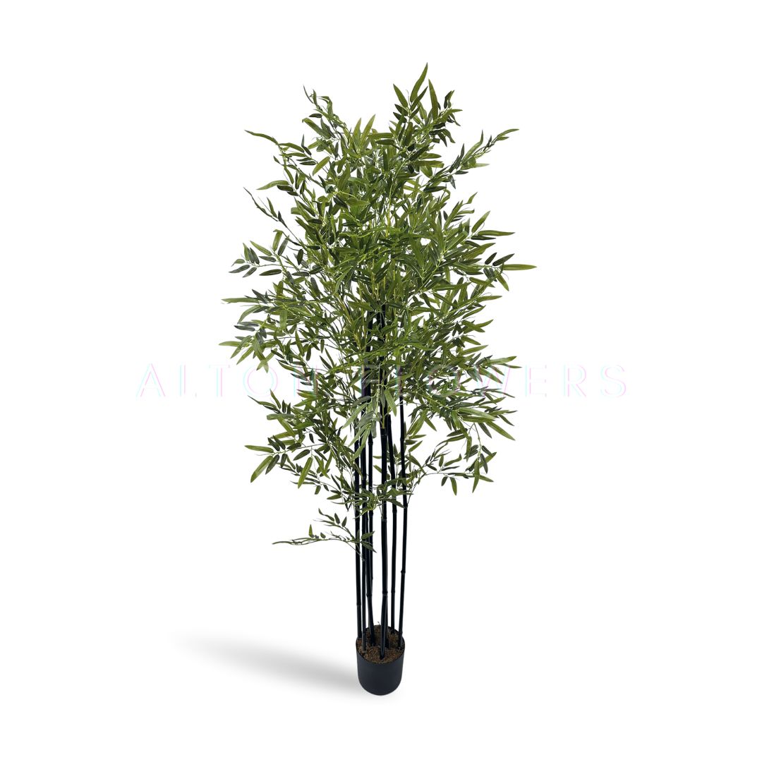 180cm [SG SELLER] Artificial Bamboo Potted Plants with Pot Faux Fake Bamboo Tree 180cm Aplant958