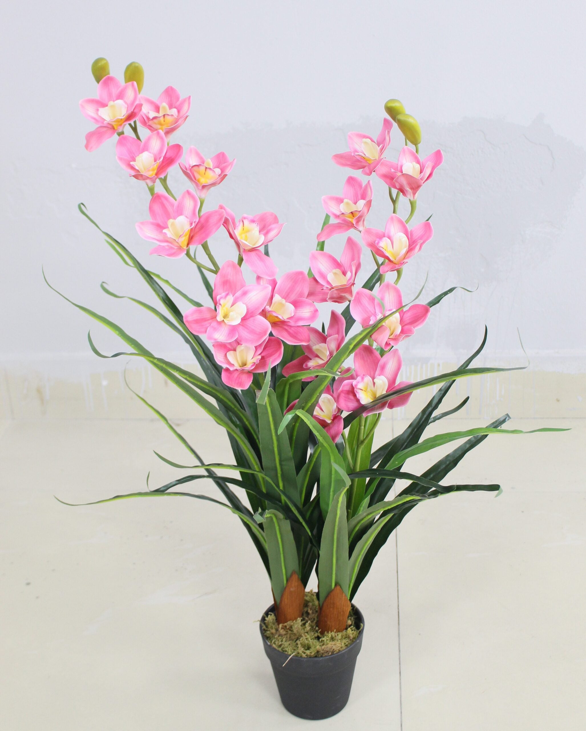 85cm Artificial Cymbidium Orchid Plant Flowers with Pot, home decor, gardens, events, office, balcony Aplant963