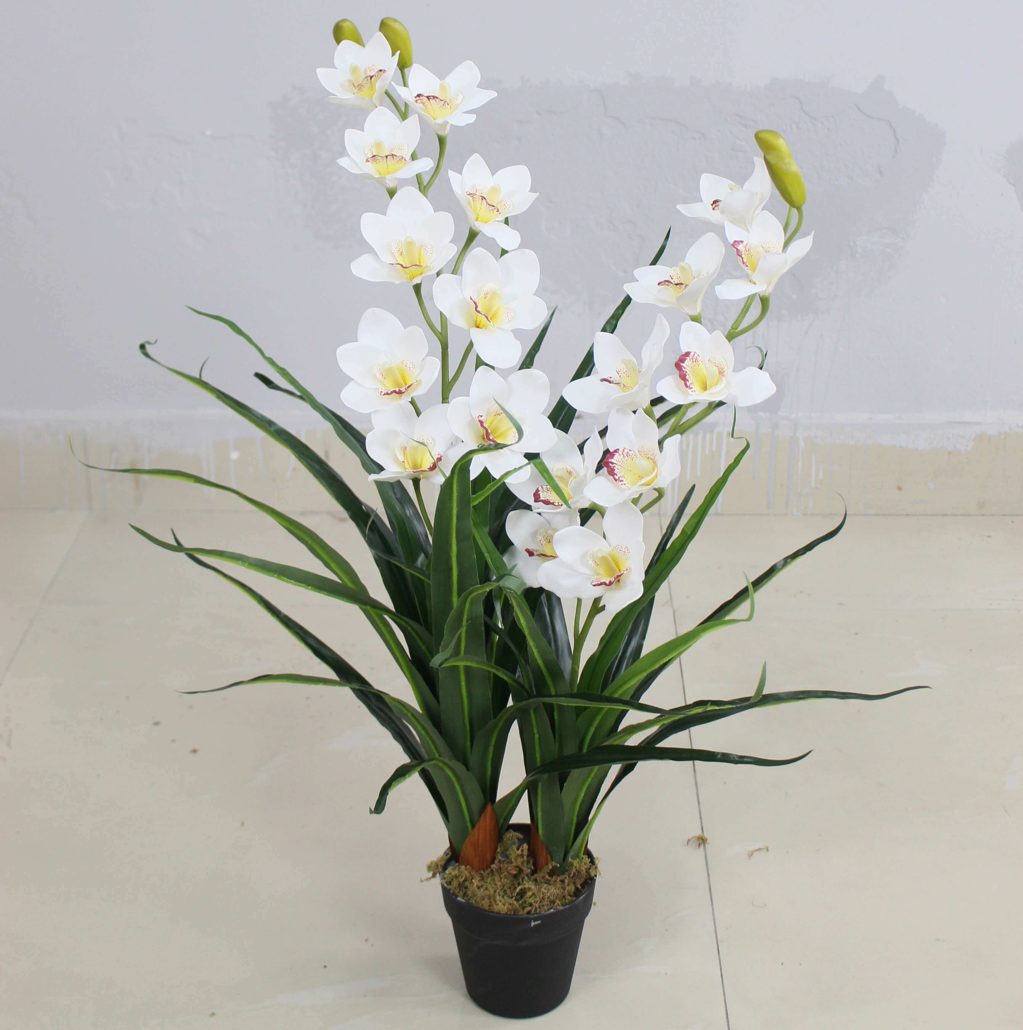 85cm Artificial Cymbidium Orchid Plant – Potted Orchid Flower Arrangement