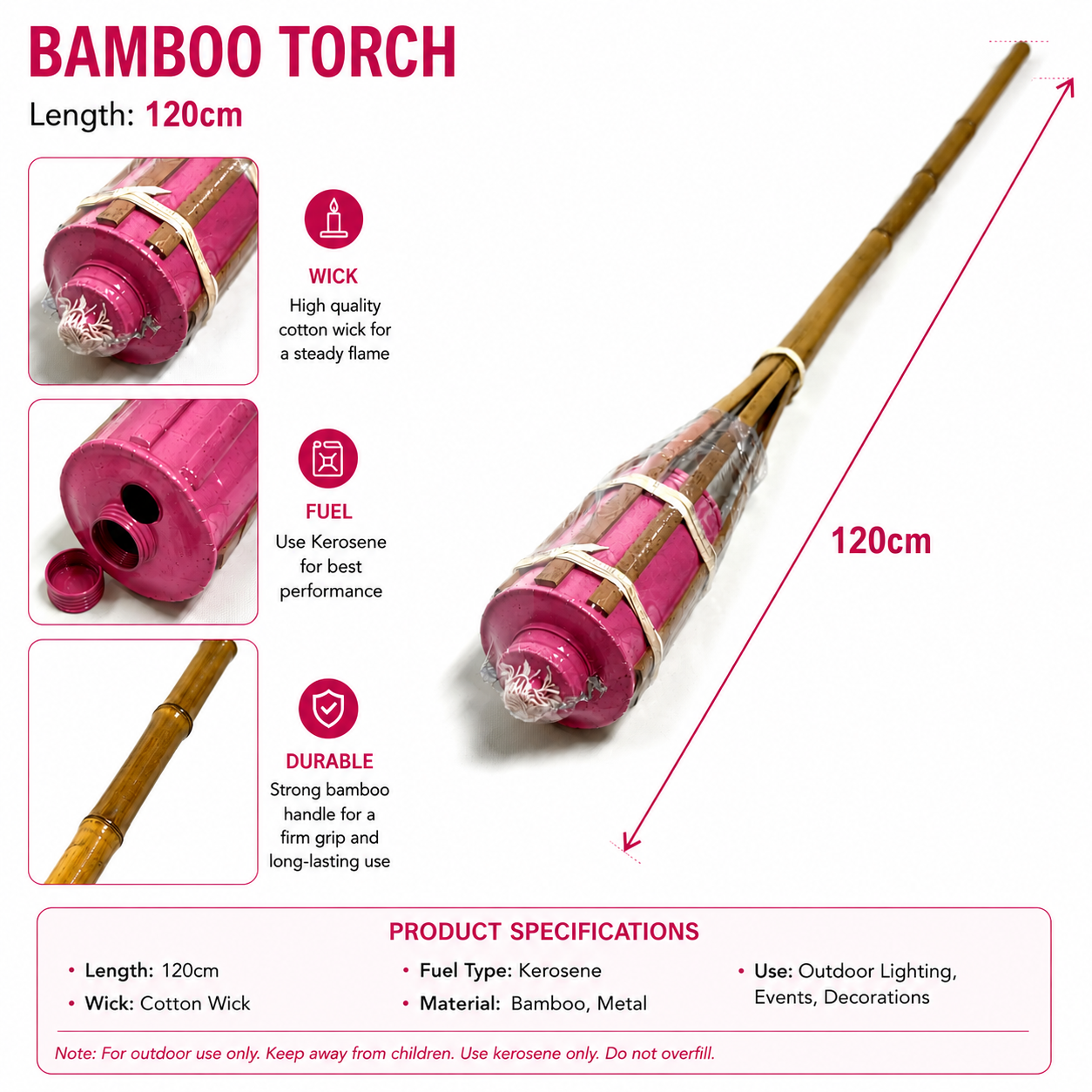 Pink Pelita Raya Buluh Bulita festive lamps from Alton Flowers, traditional Hari Raya Malay celebration lighting.
