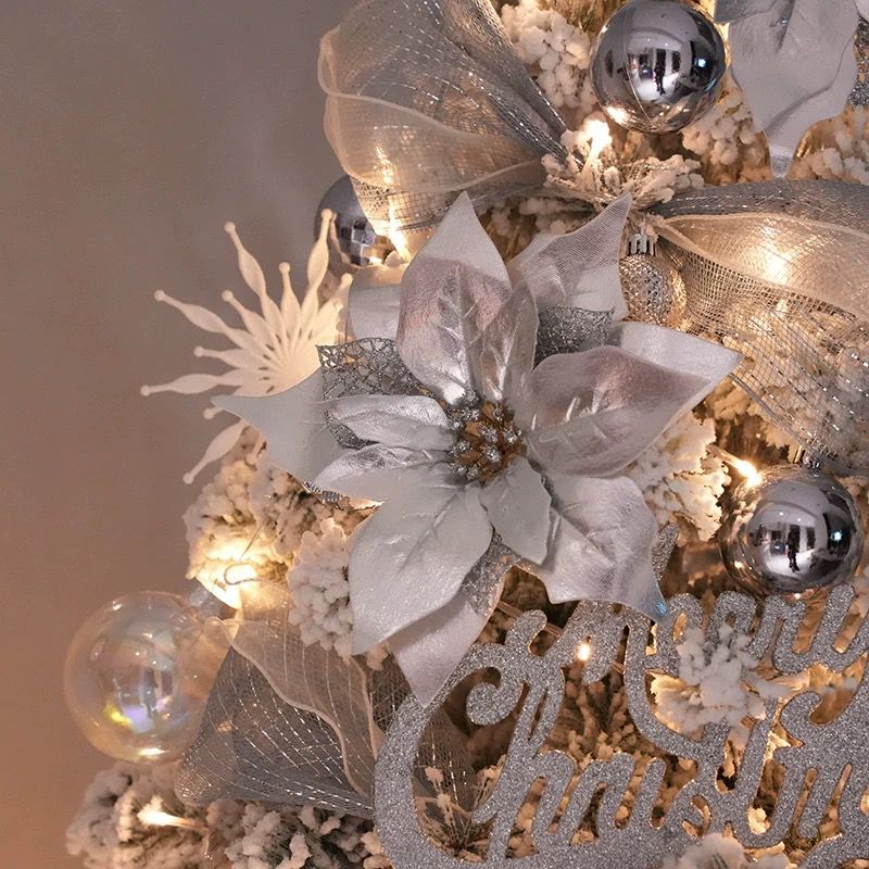 180cm-210cm White Christmas Tree Artificial with Full Set Decoration Luxury Festival Home Asea133