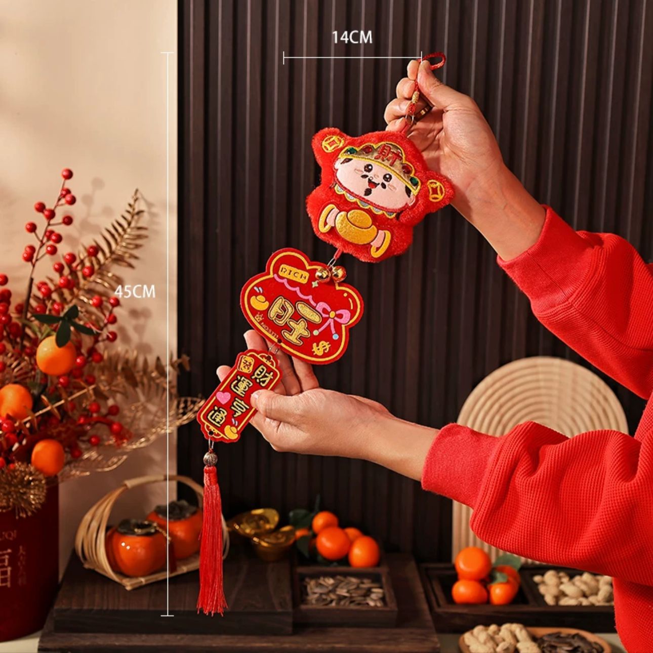 CNY decor Chinese New Year banner Hanging Decorations Art Store Door Horizontal Color Hanging Decor Asea143