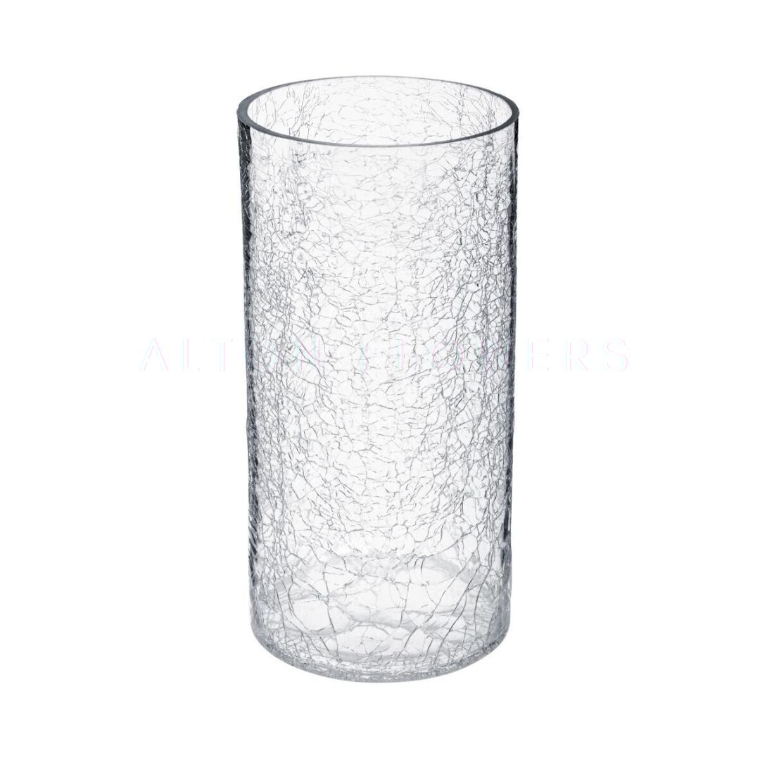 25cm Vase Glass decorative cracked, home decor, events, flower arrangement Avase146