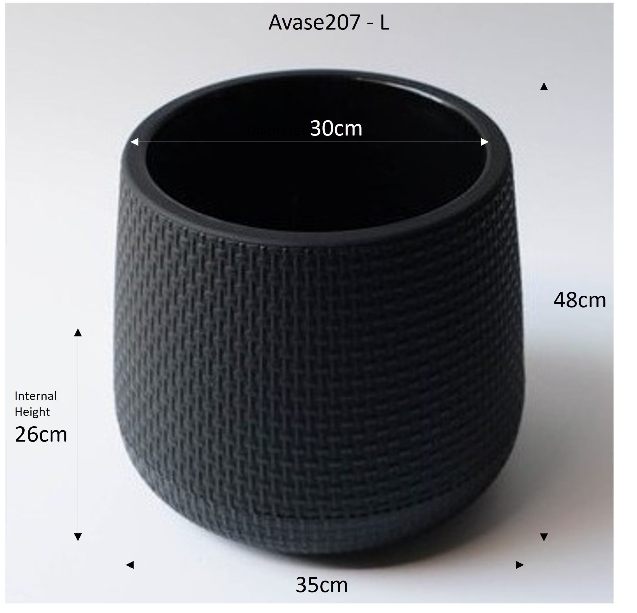 23.5cm-48cm Planter for plants, both artificial & fresh, Plastic Avase207