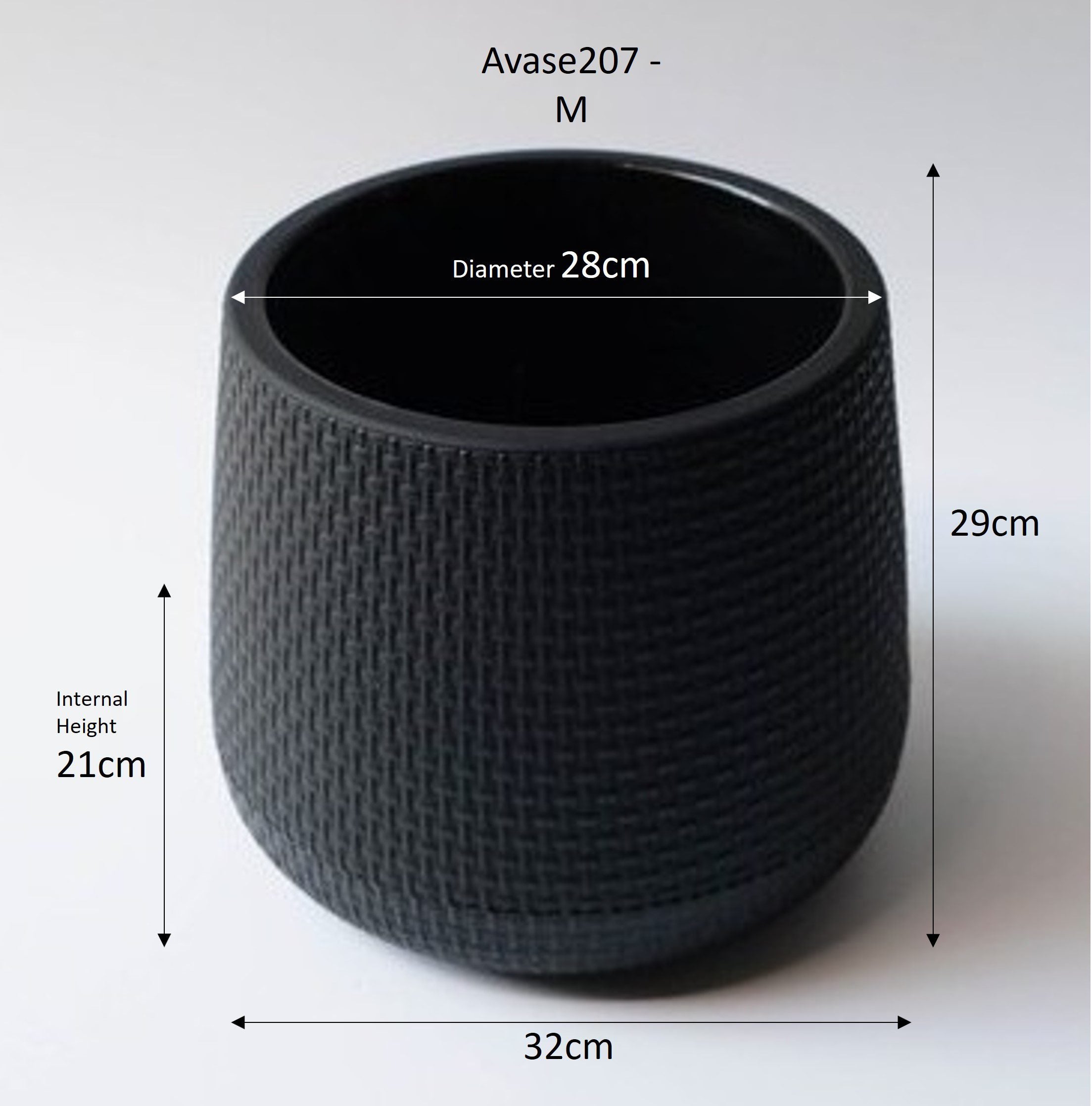 23.5cm-48cm Planter for plants, both artificial & fresh, Plastic Avase207