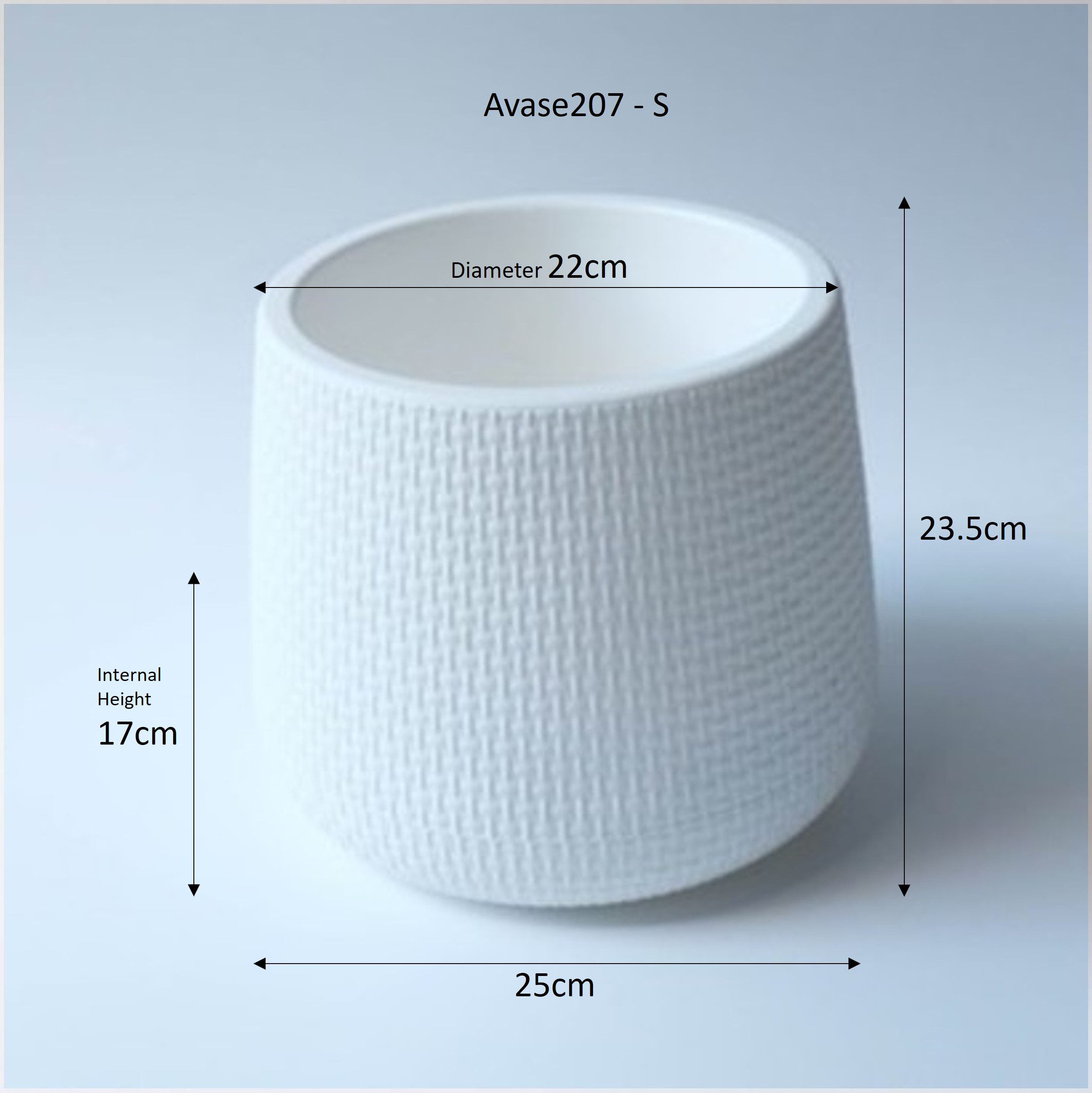 23.5cm-48cm Planter for plants, both artificial & fresh, Plastic Avase207